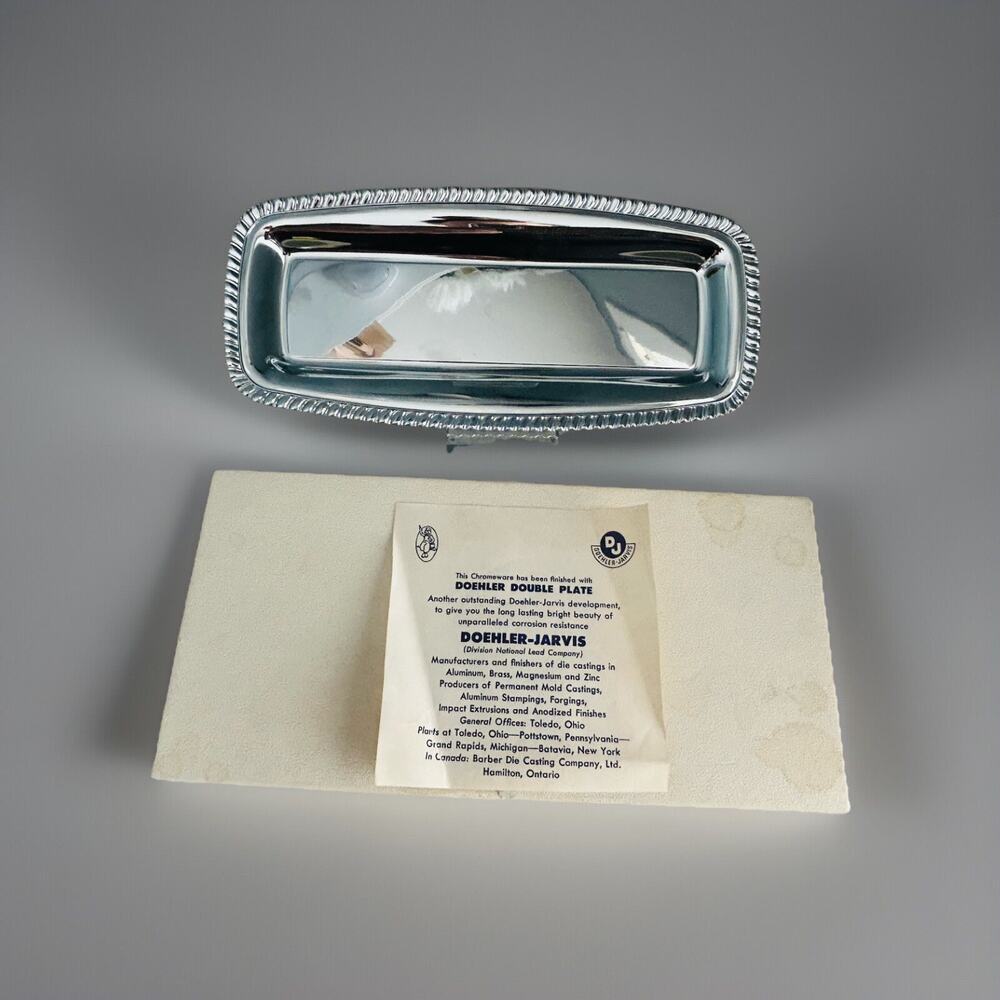 New Doehler Jarvis Division National Lead Co Chrome Vintage Butter Dish Bottom